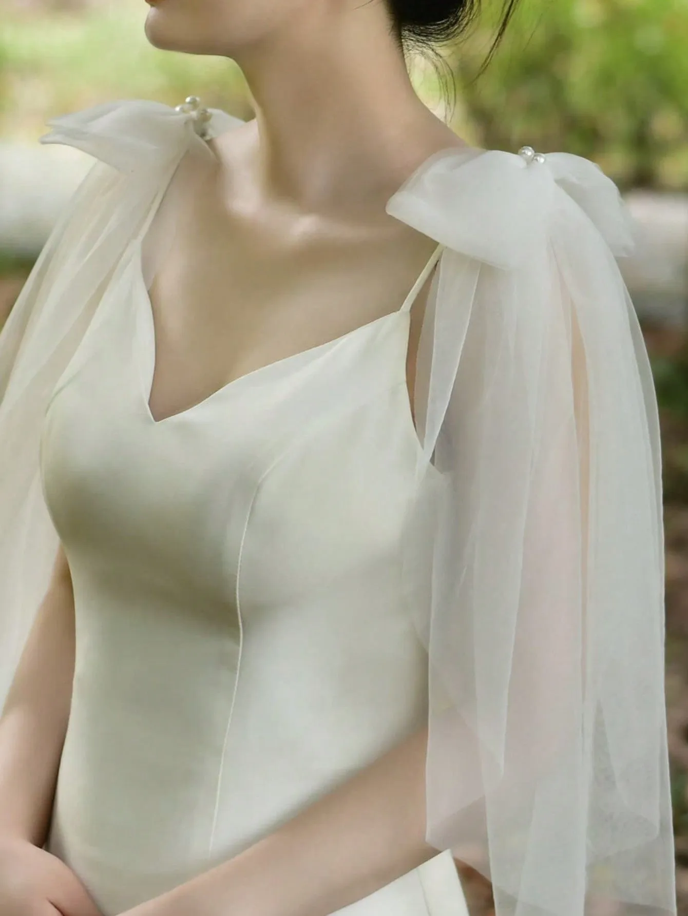 1pair Bridal Short Shoulder Sleeves, Elegant Wedding Gown Arm Cover