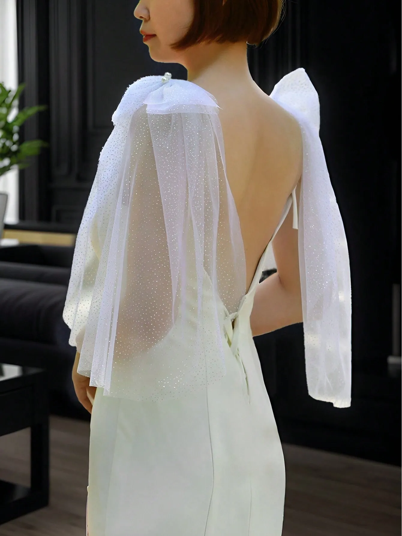 1pair Bridal Short Shoulder Sleeves, Elegant Wedding Gown Arm Cover