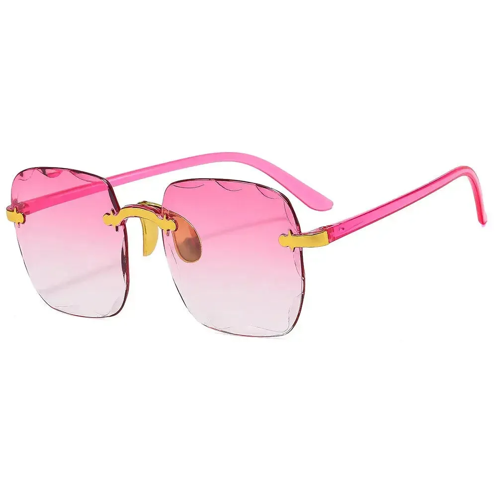 2023 New Rimless Women's Sunglasses Fashion Gradient Lenses Sun glasses Lady Vintage Alloy Legs Classic Designer Shades UV400