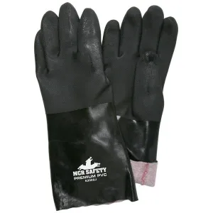 6300SJ MCR Safety Memphis Gloves, Large, PVC, White, 14 Inch L, Gauntlet Cuff