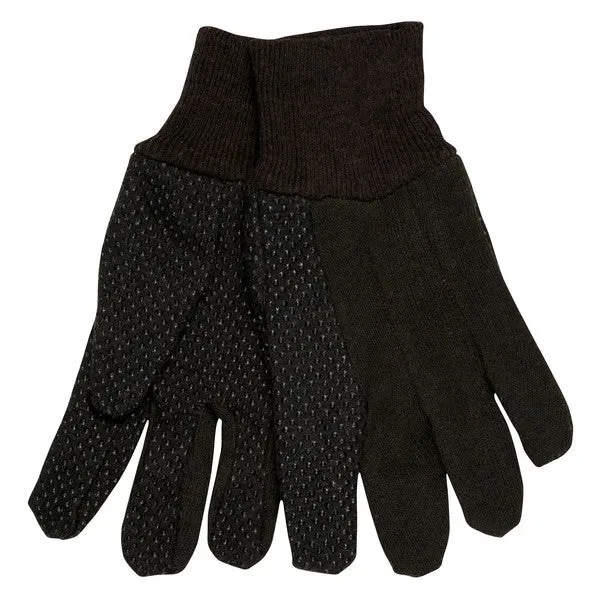 7802 MCR Safety Dotted Gloves, Large, Jersey, Brown, Knit Wrist Cuff