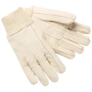 9018CS MCR Safety Double Palm Gloves, Small, Canvas, Natural, Knit Wrist Cuff