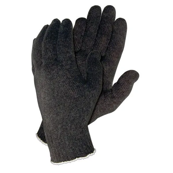 9610LB MCR Safety Gloves, Large, Cotton, Black, Knit Wrist Cuff