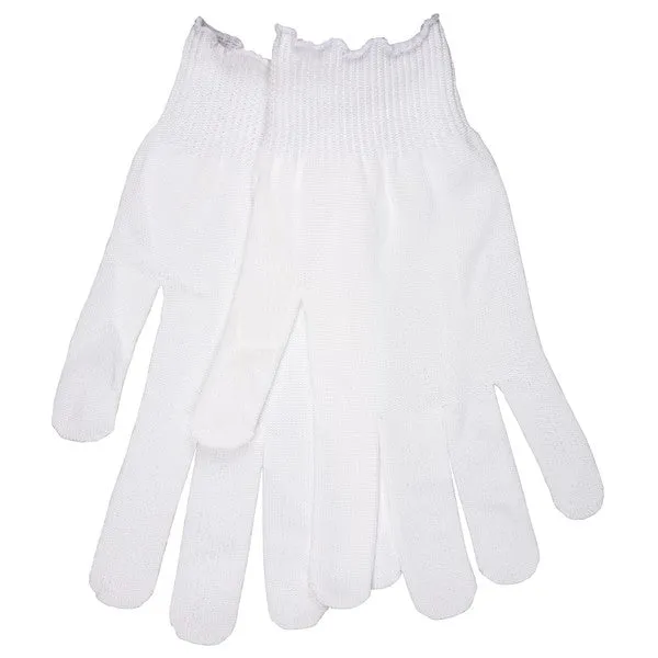 9627LM MCR Safety Gloves, Large, Polyester, White, Knit Wrist Cuff