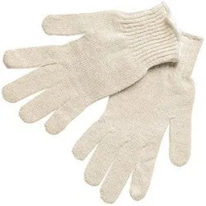 9636LM MCR Safety Regular Weight Gloves, Large, Cotton Polyester Blend, Natural