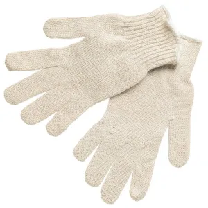 9638LM MCR Safety Economy Weight Gloves, Large, Cotton, Yellow, Knit Wrist Cuff