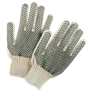 9668L MCR Safety Regular Weight Gloves, Large, Cotton Polyester Blend, Natural