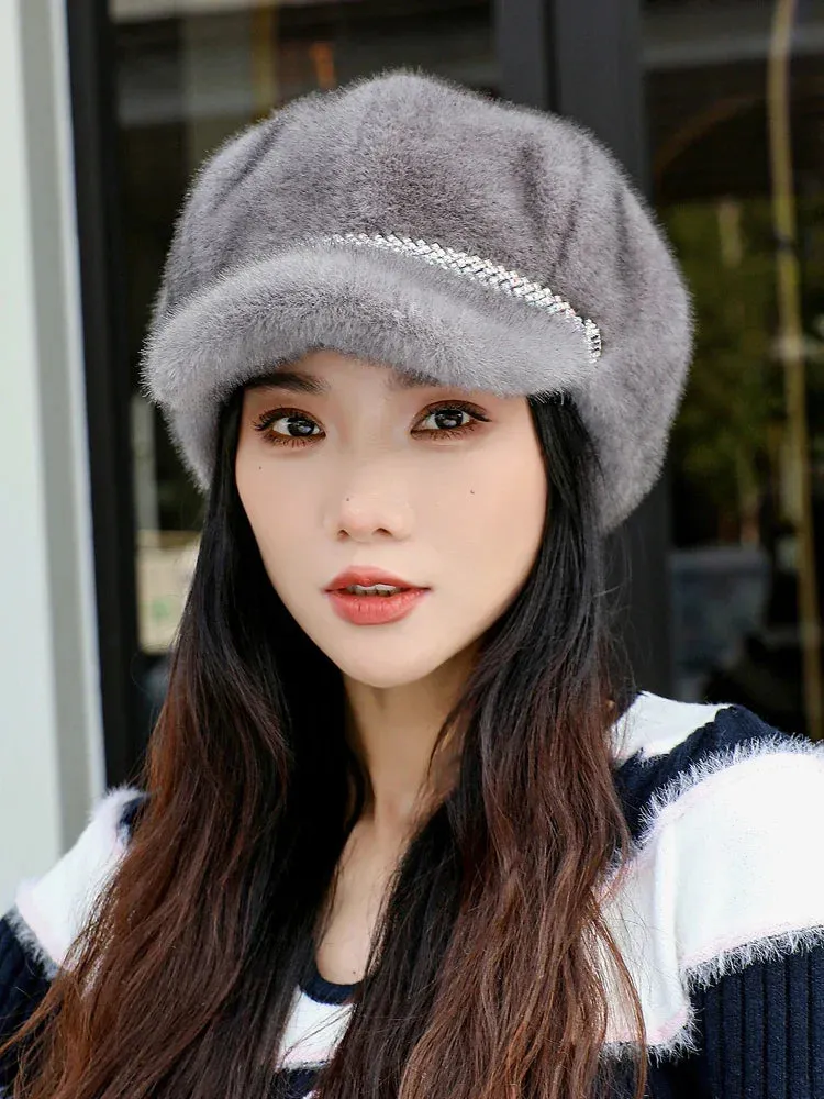 Adjustable Autumn Winter Casual Faux Fur Hat Outdoor Women's Cap