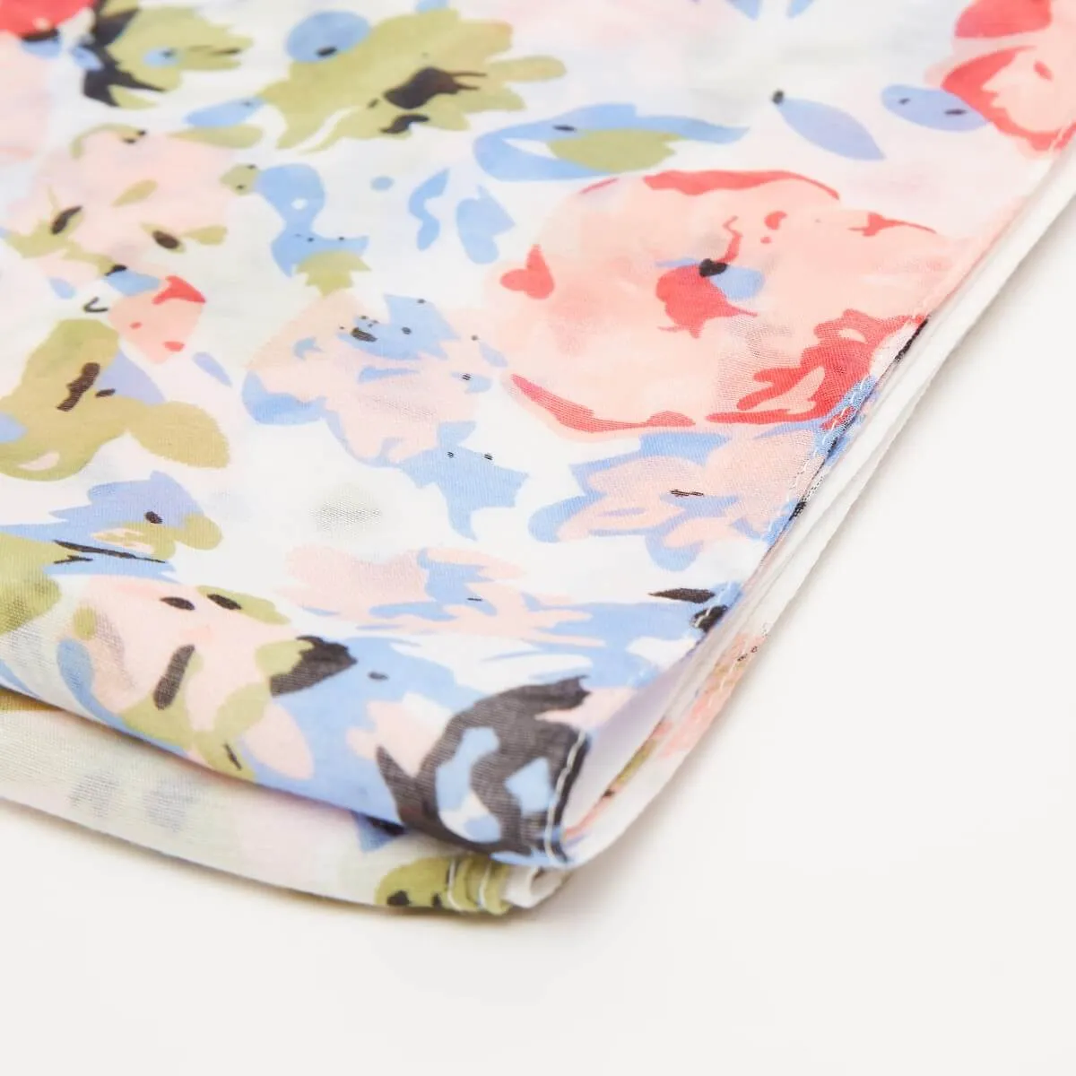 All Over Floral Print Scarf - White