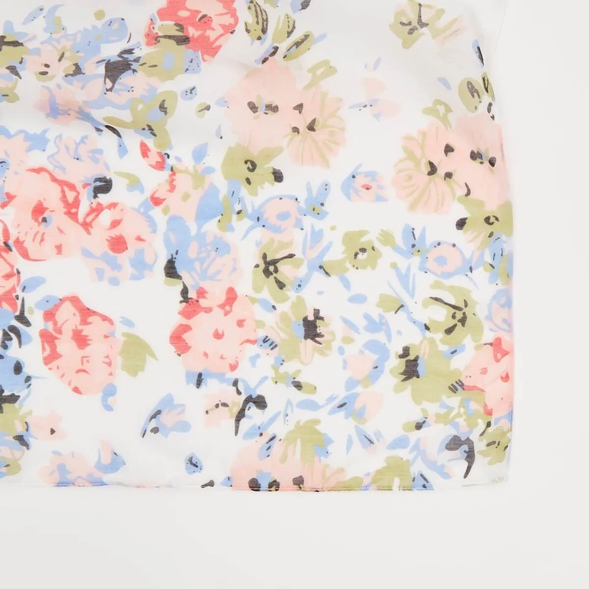 All Over Floral Print Scarf - White