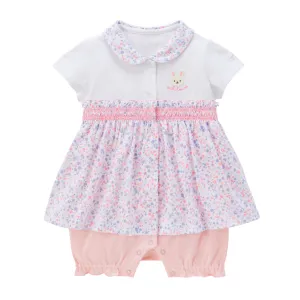 Baby Bunny and Floral Pattern Playsuit