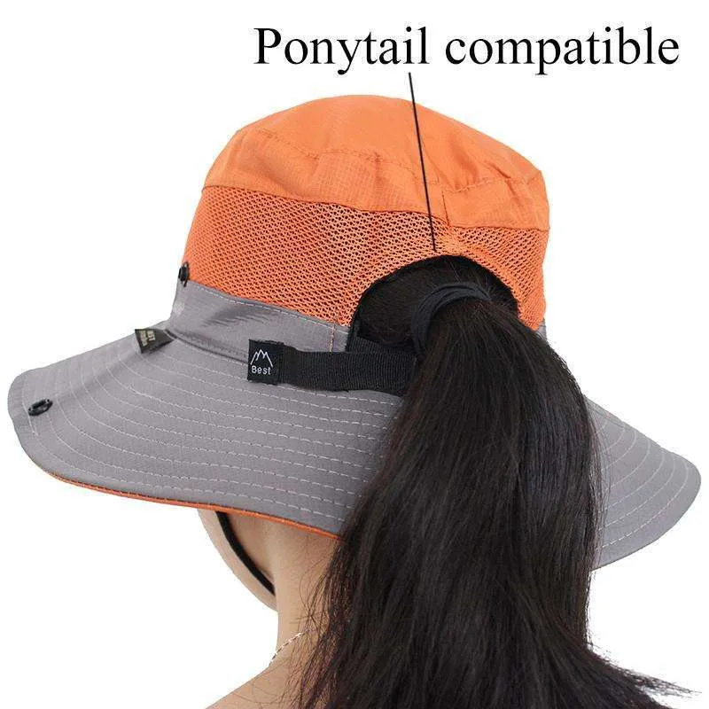 Best Mountain Waterproof UPF 50   Bucket Hat with Ponytail Slot