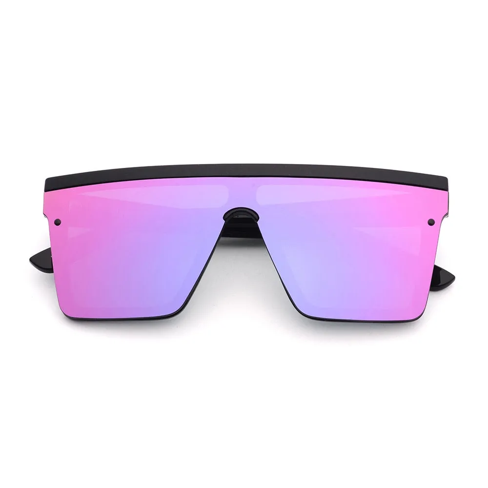 Big Purple Flat Top Sunglasses, Purple Mirror Sunglasses, Big Purple Mercury Sunglasses Women