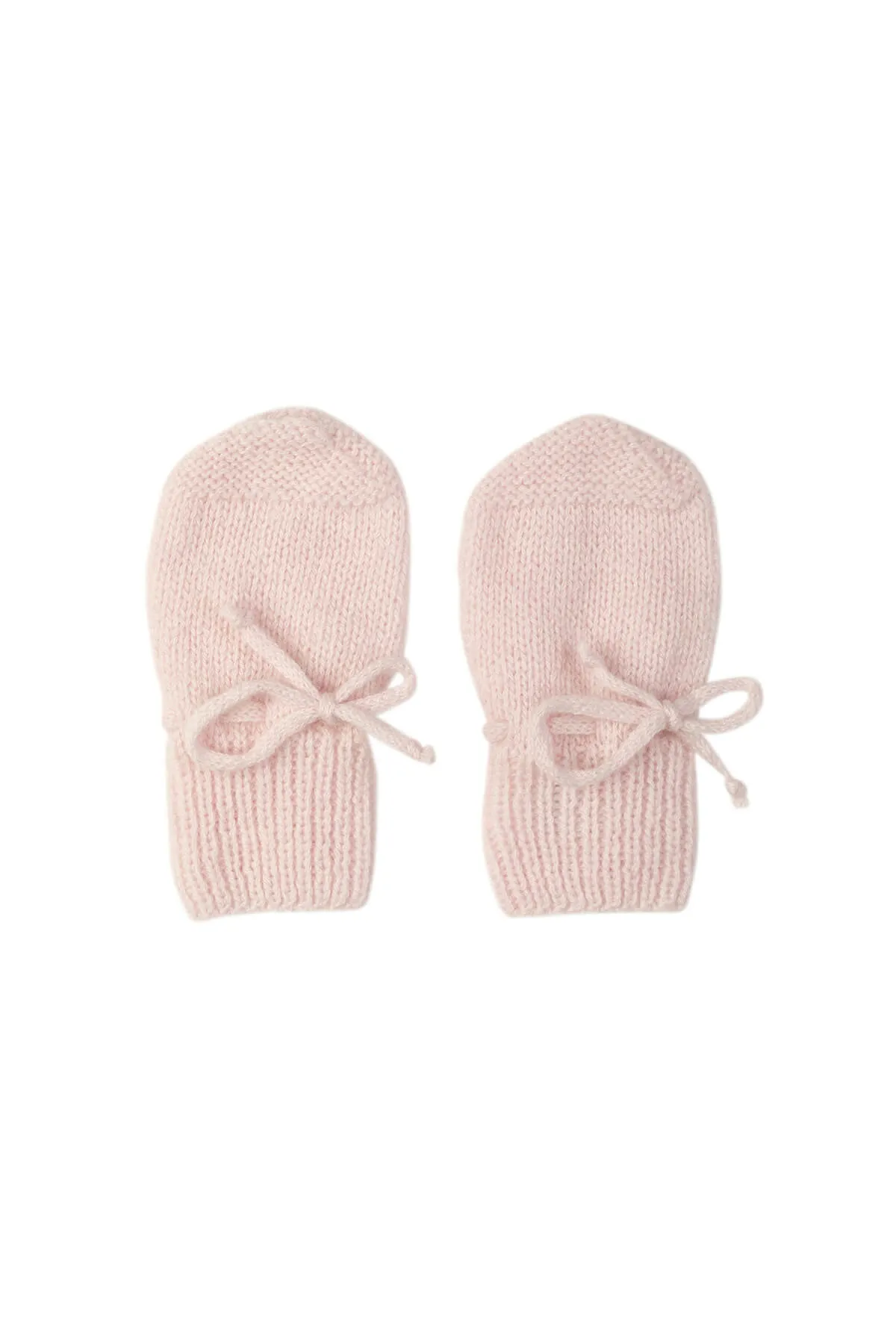 Blush Hand Knitted Cashmere Baby Mittens