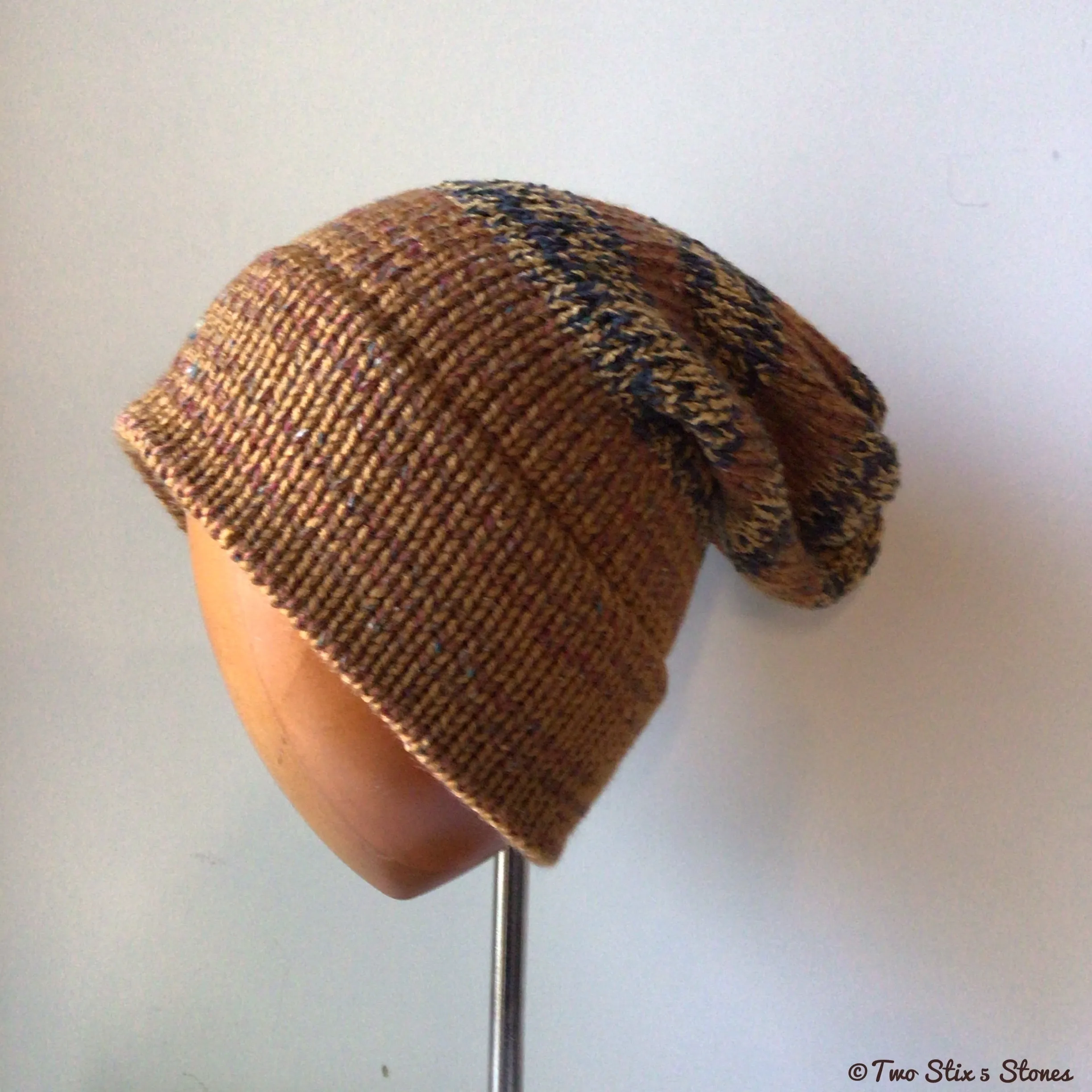 Bronze Tweed Rolled Brim Beanie