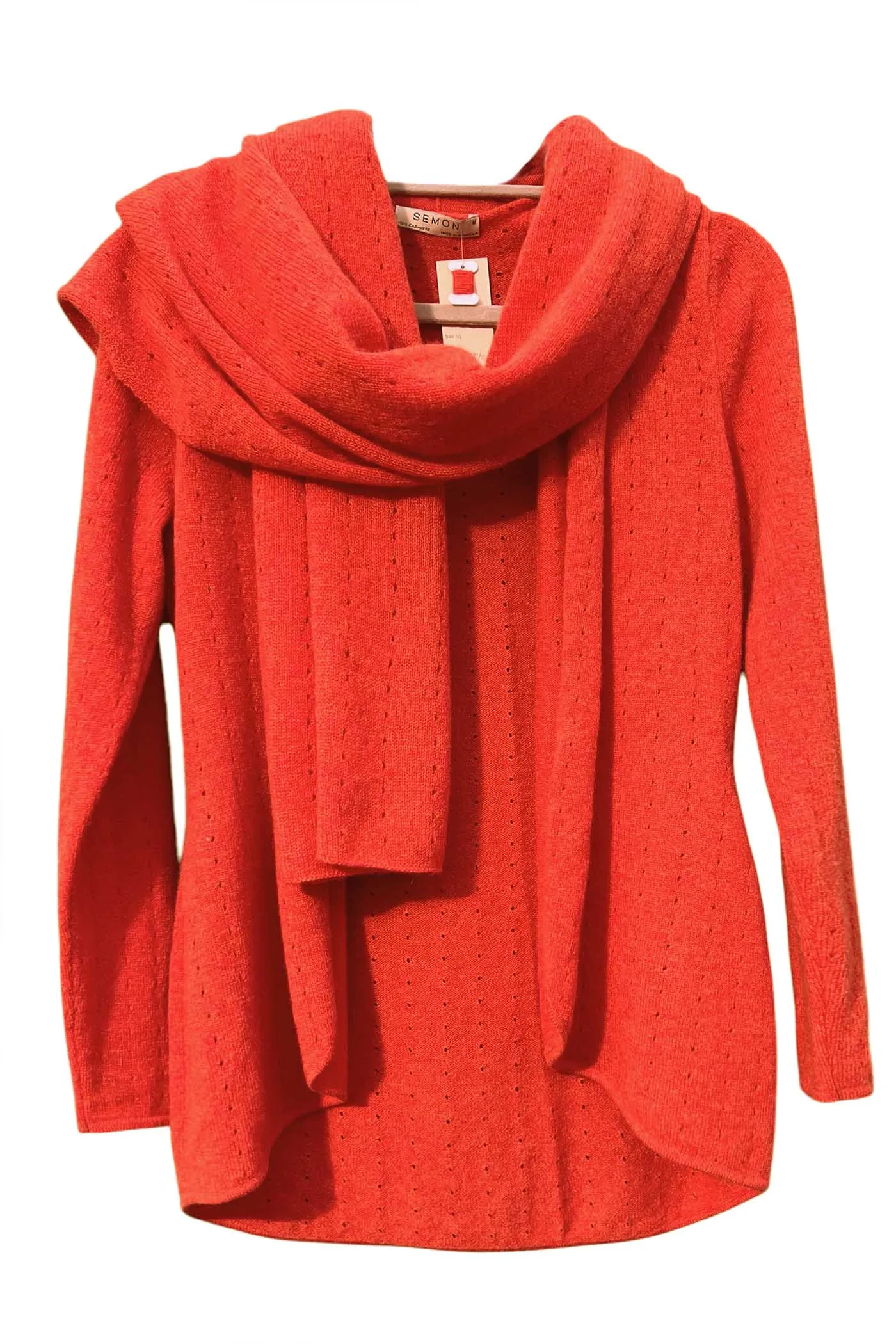 Burnt orange cashmere poncho Multiway