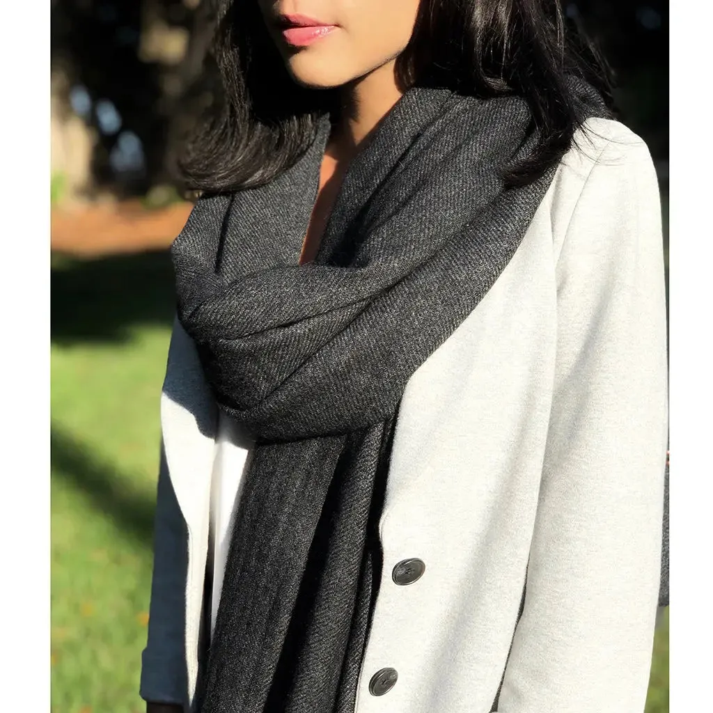 Cashmere Scarf | Black Handloom