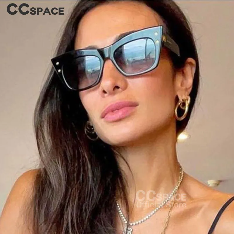 CCspace Women's Full Rim Oversized Cat Eye Resin Frame Sunglasses 53977