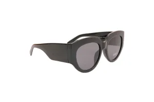 Celine Style Black Cat Eye Wide Arm Sunglasses