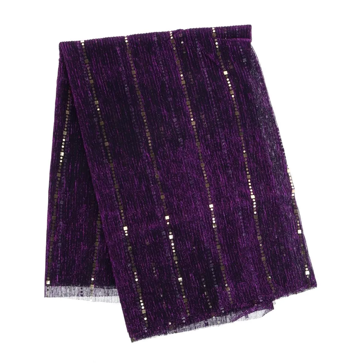 CTM® Women's Sheer Sparkling Metallic Stripe Lightweight Scarf