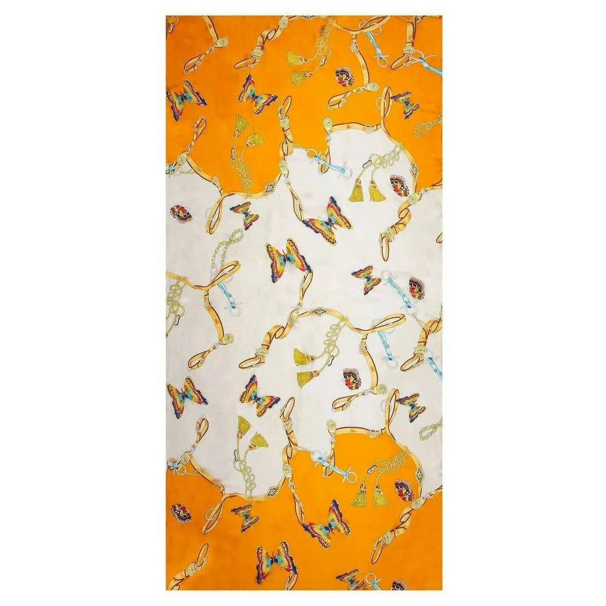 Dents Butterflies and Buckles Print Lightweight Scarf - Orange