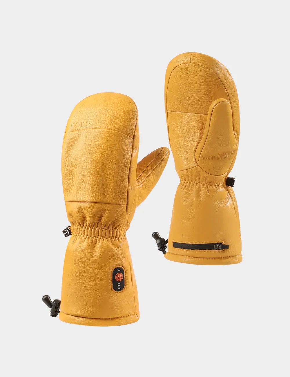 Duluth Unisex Heated Leather Chopper Mittens - Yellow