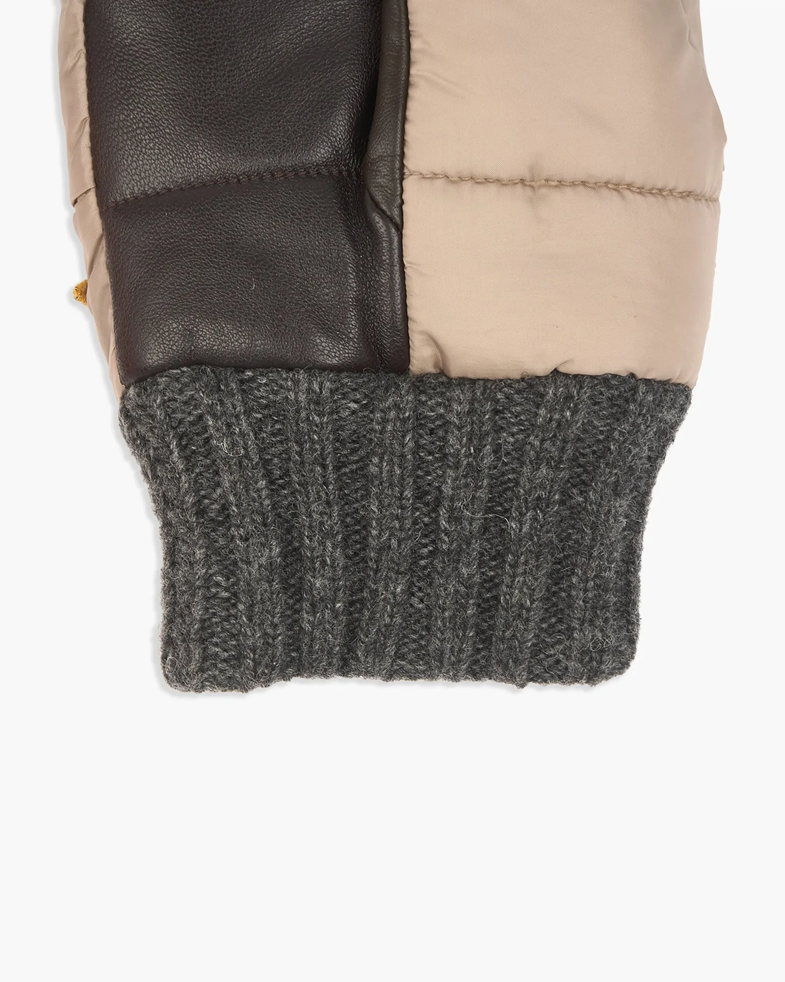 Elmer Caterpillar Sheepskin Palm Mittens - Beige