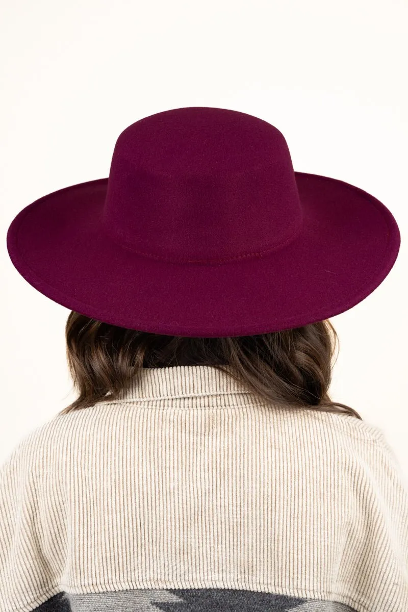 Georgiana Burgundy Felt Hat