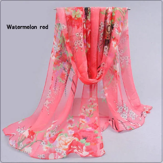 Hot wonderful flower long soft scarfs wrap shawl for elegant women han edition scarf scarves shawls