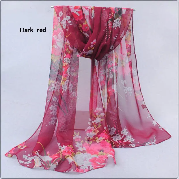 Hot wonderful flower long soft scarfs wrap shawl for elegant women han edition scarf scarves shawls