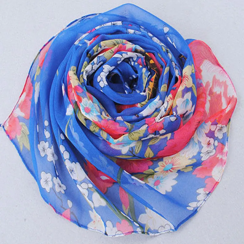 Hot wonderful flower long soft scarfs wrap shawl for elegant women han edition scarf scarves shawls