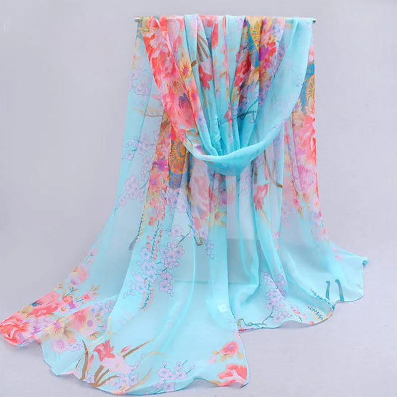 Hot wonderful flower long soft scarfs wrap shawl for elegant women han edition scarf scarves shawls