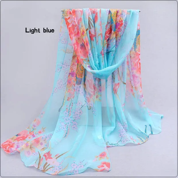 Hot wonderful flower long soft scarfs wrap shawl for elegant women han edition scarf scarves shawls