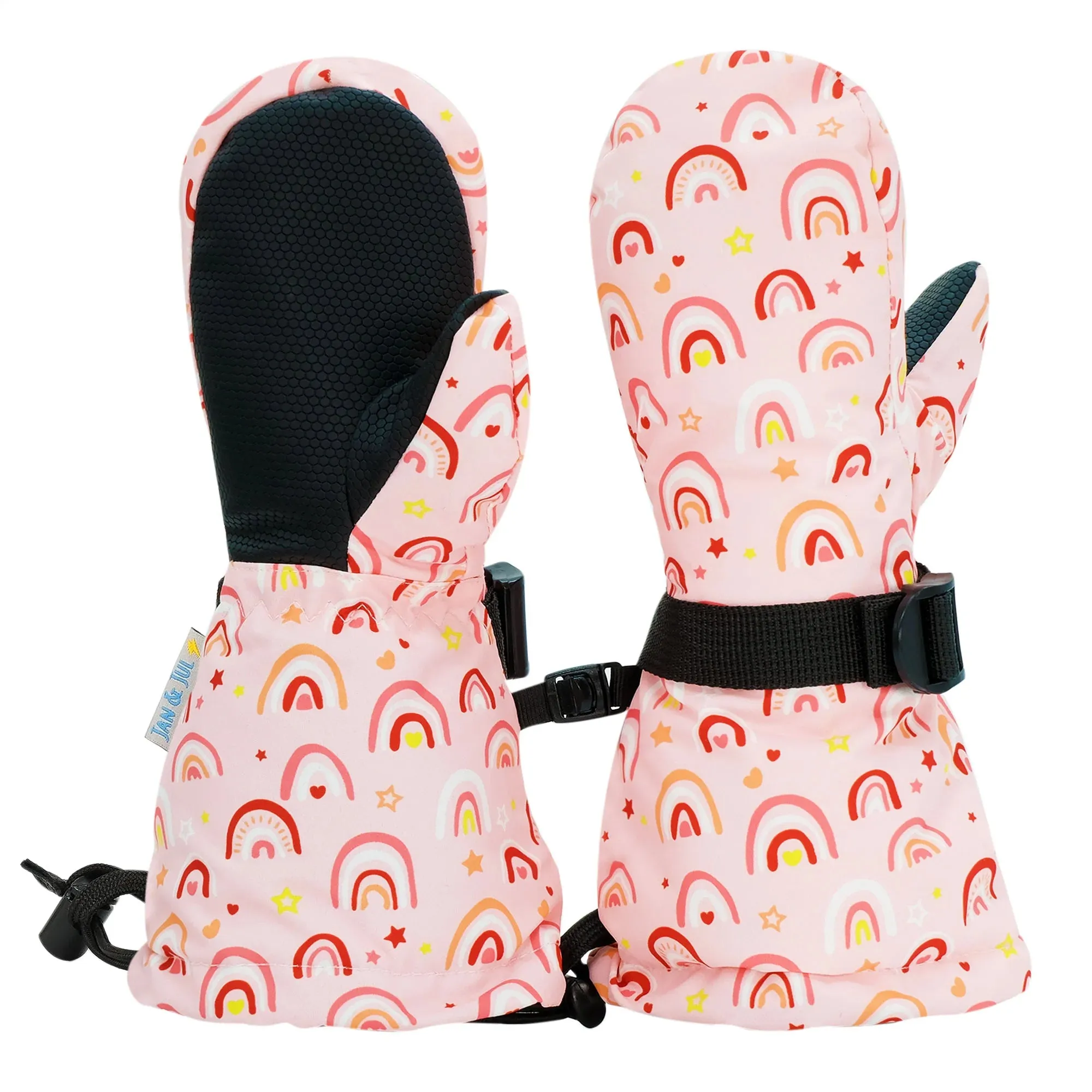 Jan & Jul Toasty-Dry Waterproof Snow Mittens - Pink Rainbow