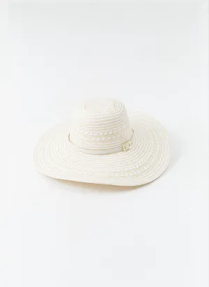 Jemima White Weave Hat