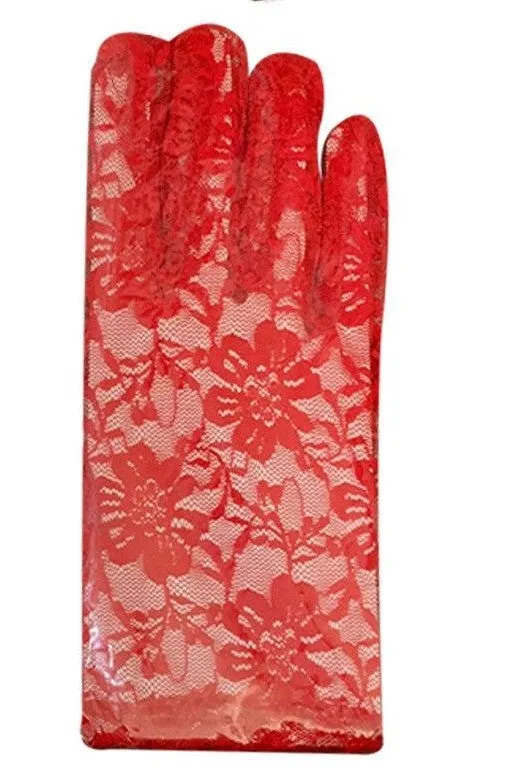 Ladies Red Veil on Hair Band Lace Gloves Monk Cross Christmas Fancy Dress