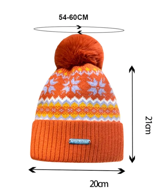 Ladies Snowflake Thermal Beanie Hats Wholesale