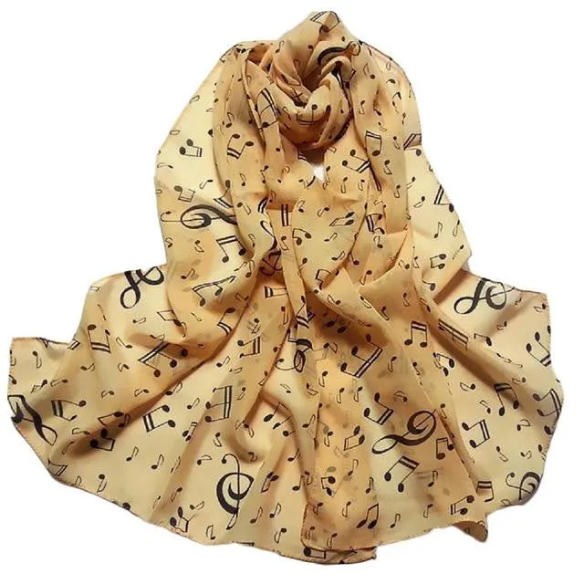 Lady Musical Note Chiffon Neck Scarf