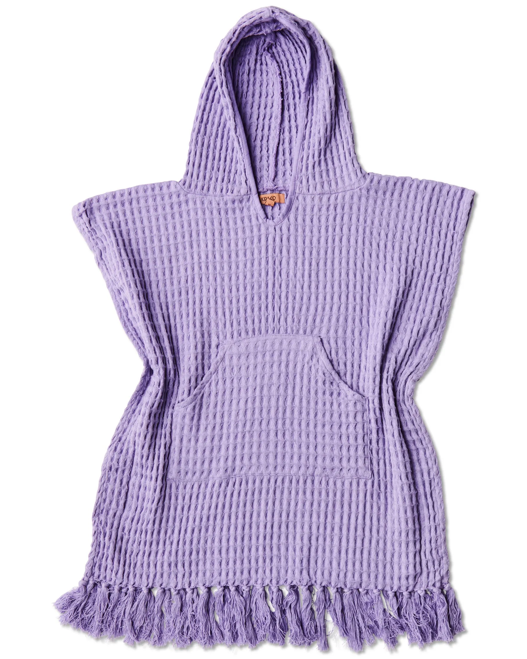 Lilac Kids Waffle Poncho