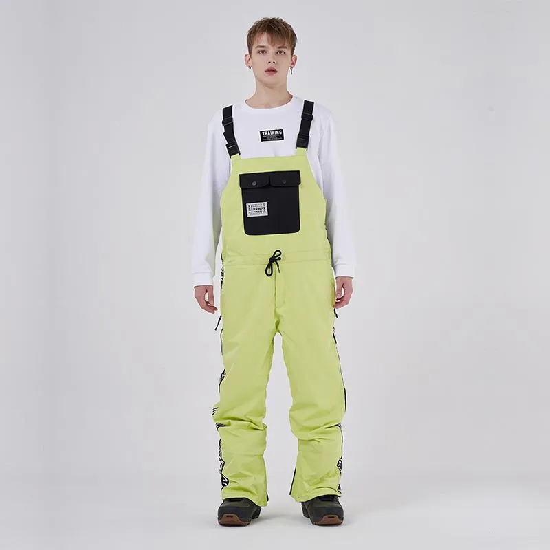 Men's RAWRWAR Winter Collective Large Pocket Stripe Snow Bibs Pants