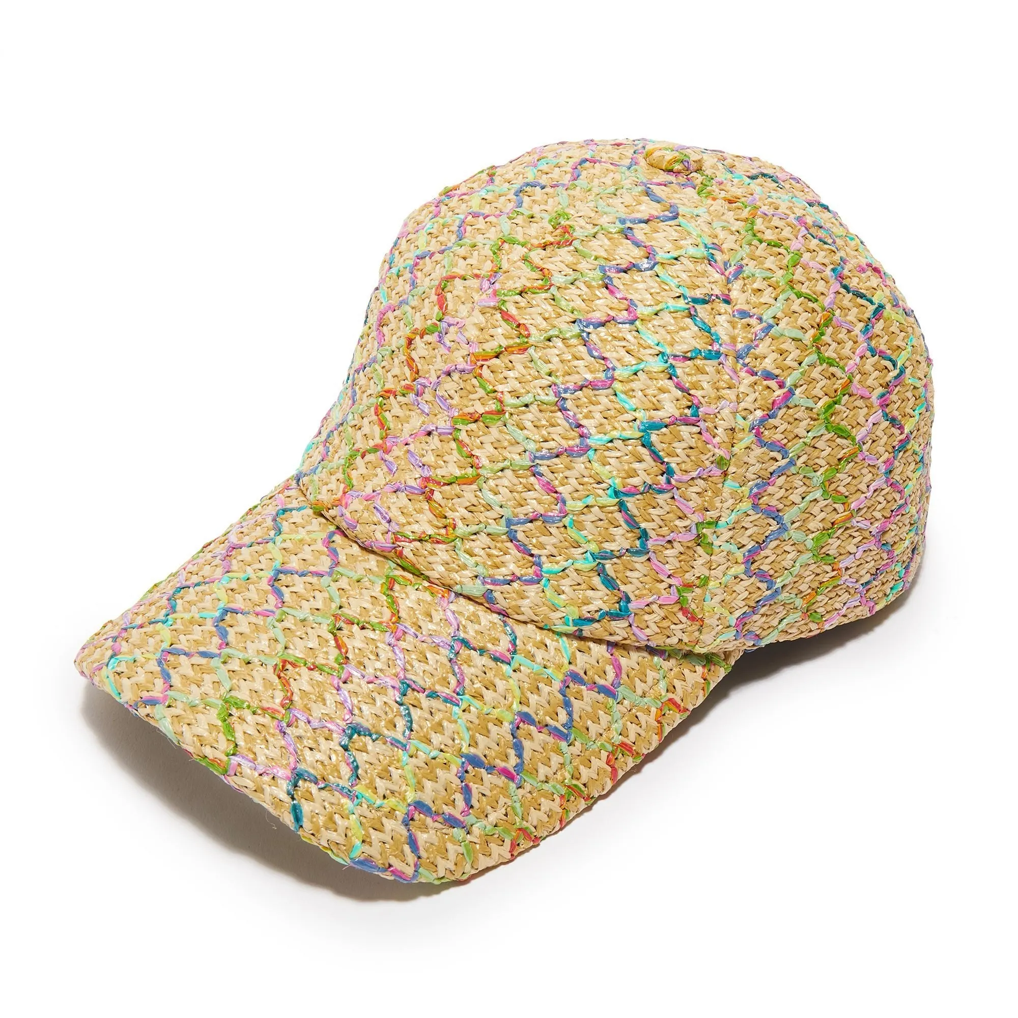 MERMAID RAINBOW RAFFIA BASEBALL CAP