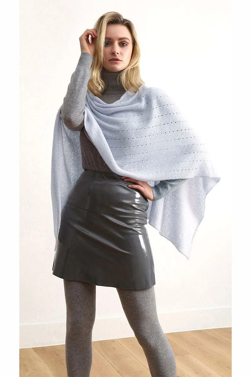 Mid grey cashmere poncho Multiway