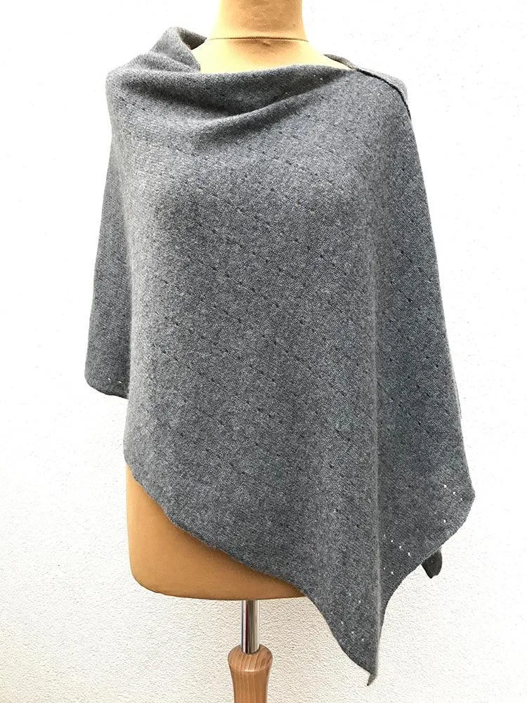 Mid grey cashmere poncho Multiway