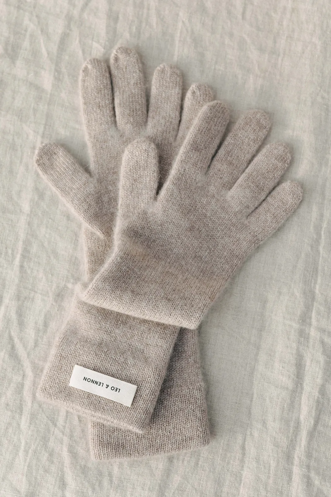 Mona Cashmere Gloves Long - Taupe Brown