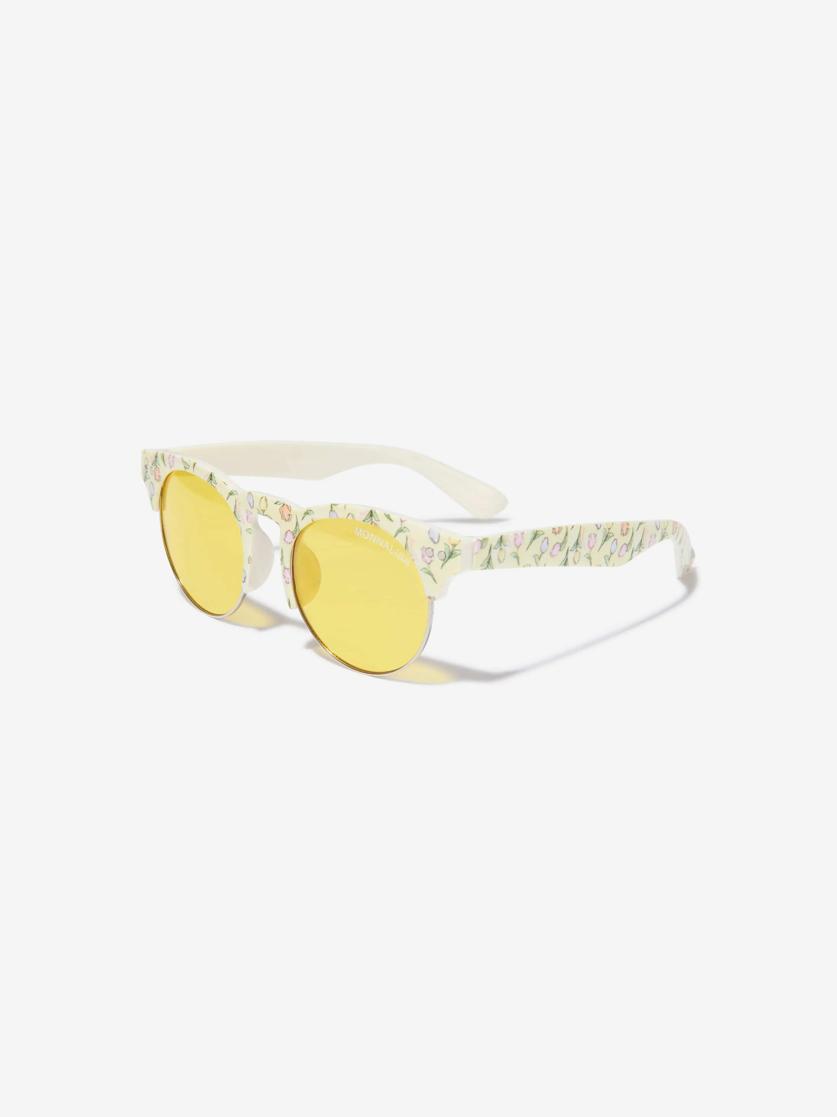 Monnalisa Girls Tulip Sunglasses With Case In Yellow