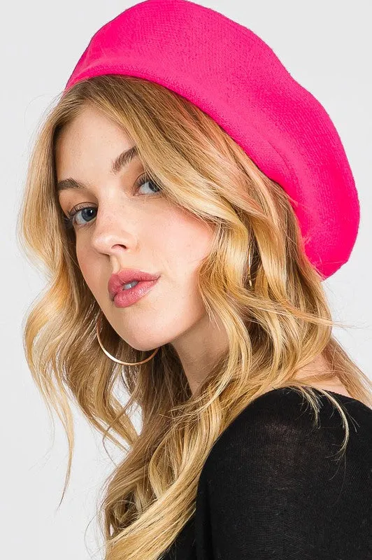 Neon Beret in Pink