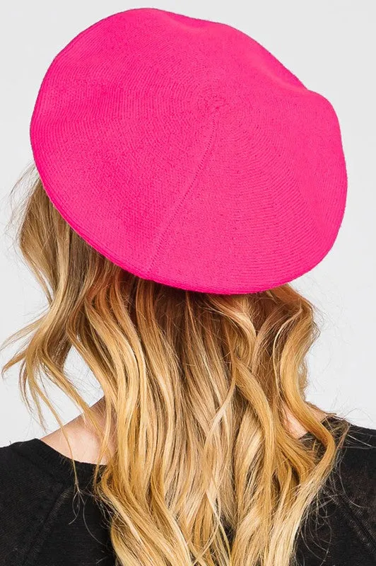 Neon Beret in Pink