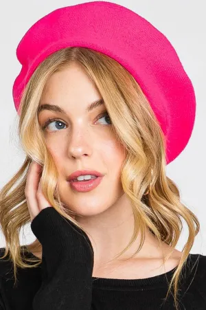 Neon Beret in Pink