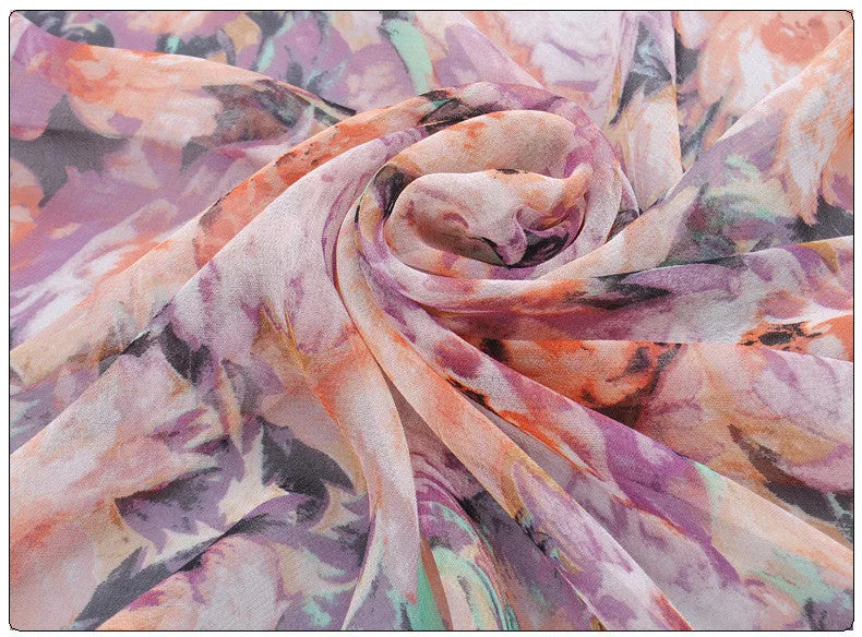 New foulard desigual Spring autumn thin silk scarves chiffon georgette women scarf summer sun hijab headscarf Headband