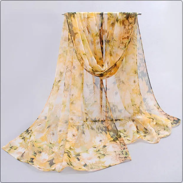 New foulard desigual Spring autumn thin silk scarves chiffon georgette women scarf summer sun hijab headscarf Headband